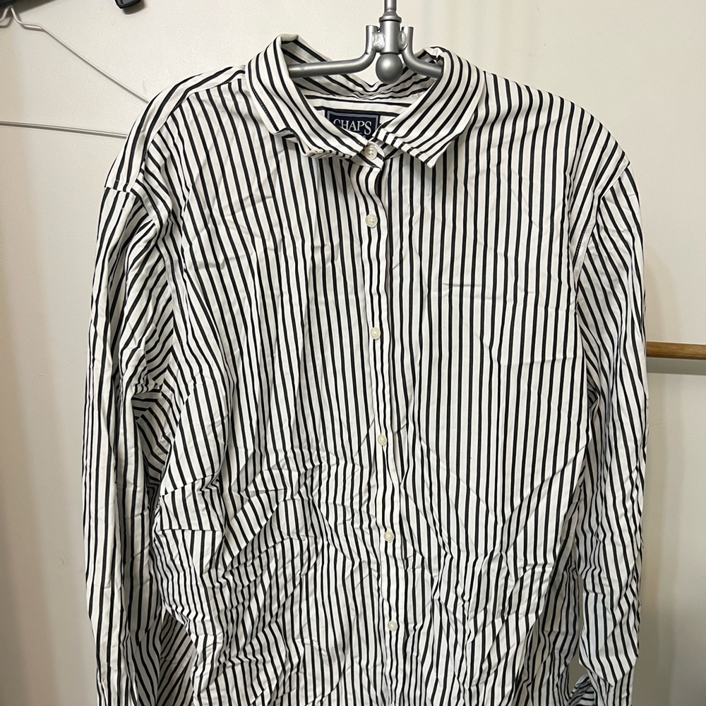 Black and white button down